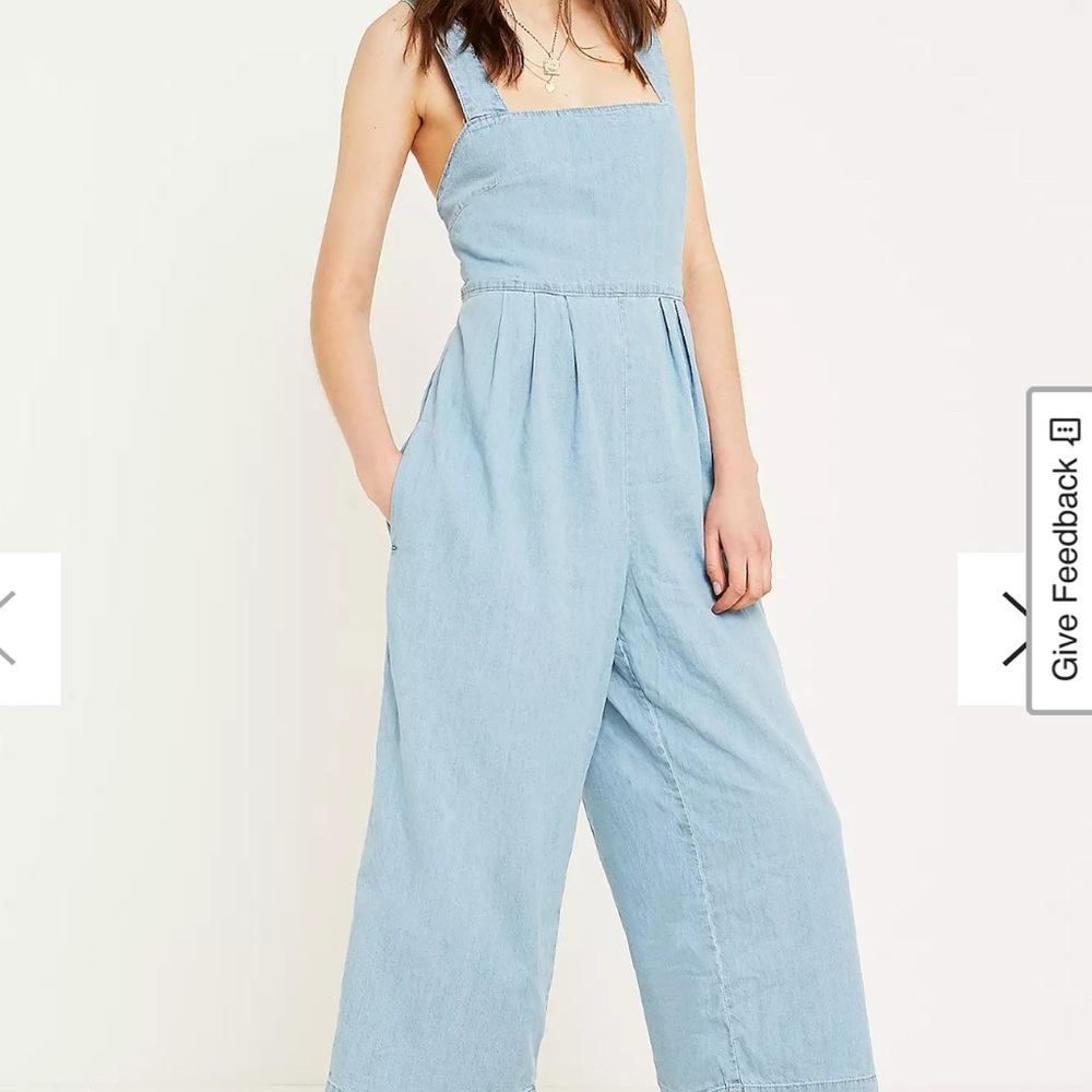 Cropped Free People Fara Denim Jumpsuit